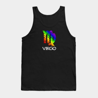 Virgo  Zodiac Symbol in Rainbow Color Tank Top